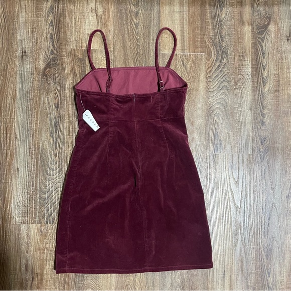 Pacsun Burgundy Mini‎ Corduroy Dress Adjustable Spaghetti Straps, Small YTK - Picture 2 of 6